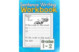 Sentence Writing Workbook: Sentence writing practice for kids 5-7, grades 1-2 writing workbook, word tracing, writing skills