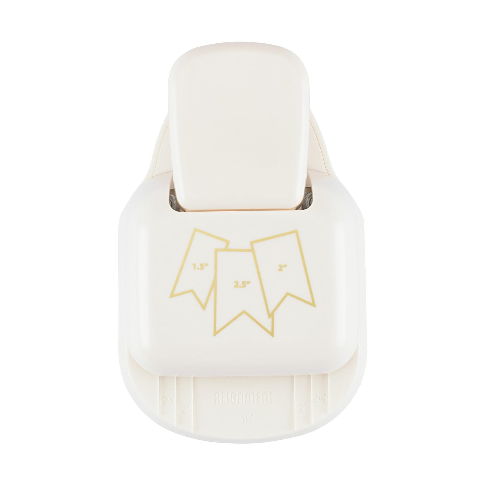 Vaessen Creative 3-in-1 Tag Punch - Banners - 3,8 / 5,1 / 6,4 cm - Card Making Supplies - Corner Cutter for Labels, Cards, Invitations and Scrapbook - Crafting Supplies