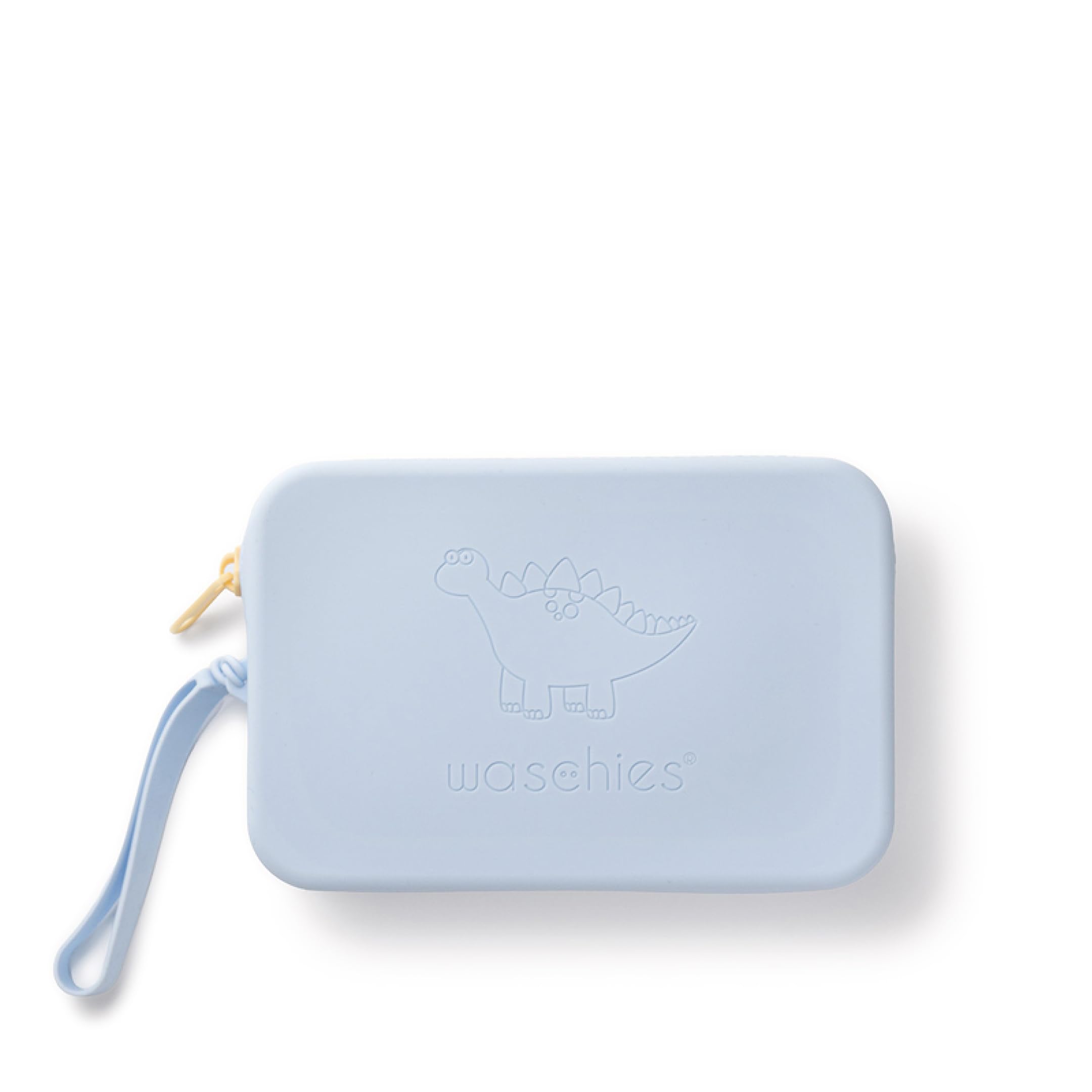 Waschies Kids Travel Wash Bag in Pastel Blue - BPA Free Silicone Toiletries Pouch – Machine Washable – Keeps Toiletries & Skincare Products Hygienic for Travel & Everyday Use