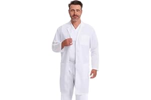 Dickies Lab Coat for Men and Women 40" Button Front Closure Unisex Lab Coat with 3 Pockets - 83403