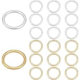 PH PandaHall 20Pcs 925 Sterling Silver Open Jump Rings, 8mm Jewelry Connector Ring 19 Gauge O Rings Junction Ring Connectors for Earring Necklace Bracelet Jewelry Keychain Making, Silver/Golden