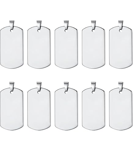 100 Blank Dog Tags | Stainless Steel | Matte Finish