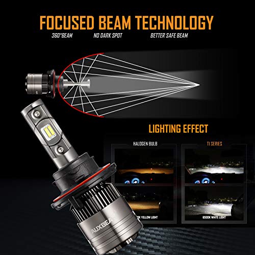 AUXBEAM H13 9008 LED Headlight Bulbs Kit High Low Beam 6500K - Foto 12