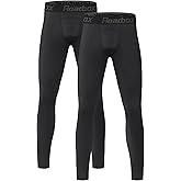 Roadbox 2 Pack Boys Compression Pants Leggings Base Layer Underwear Youth Quick Dry Spandex Tights Running Football