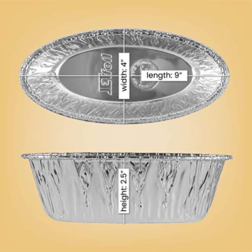 Plasticpro Disposable Oval Loaf pan 2 LB Aluminum Takeout Tin Foil