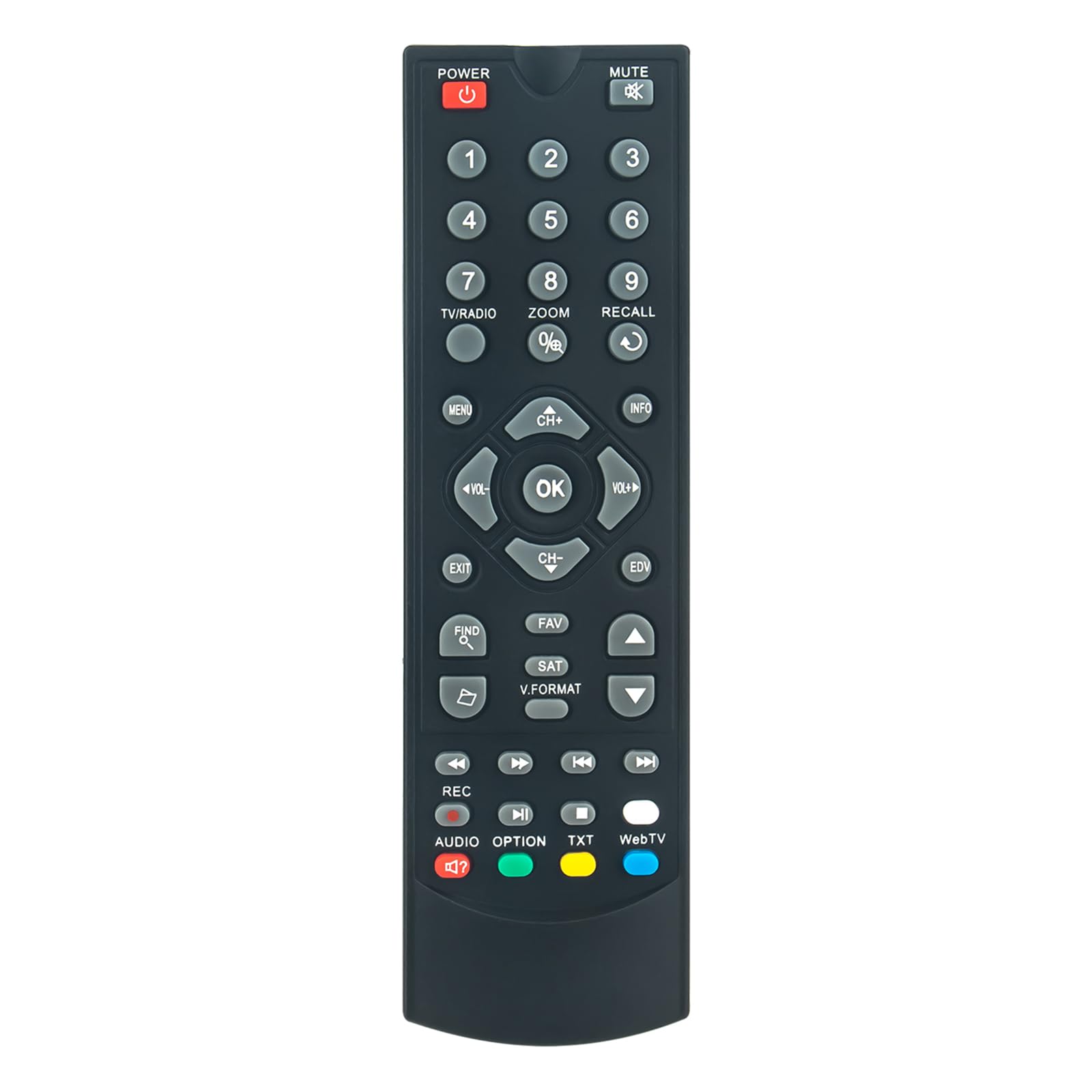 VINABTY Replaced Remote Control Applicable For Edision progressiv HD C + nano plus LED/hybrid NEU,lite LED,triton t2,proton T265,proton T265 LED,proton,proton LED,progressiv HD C+