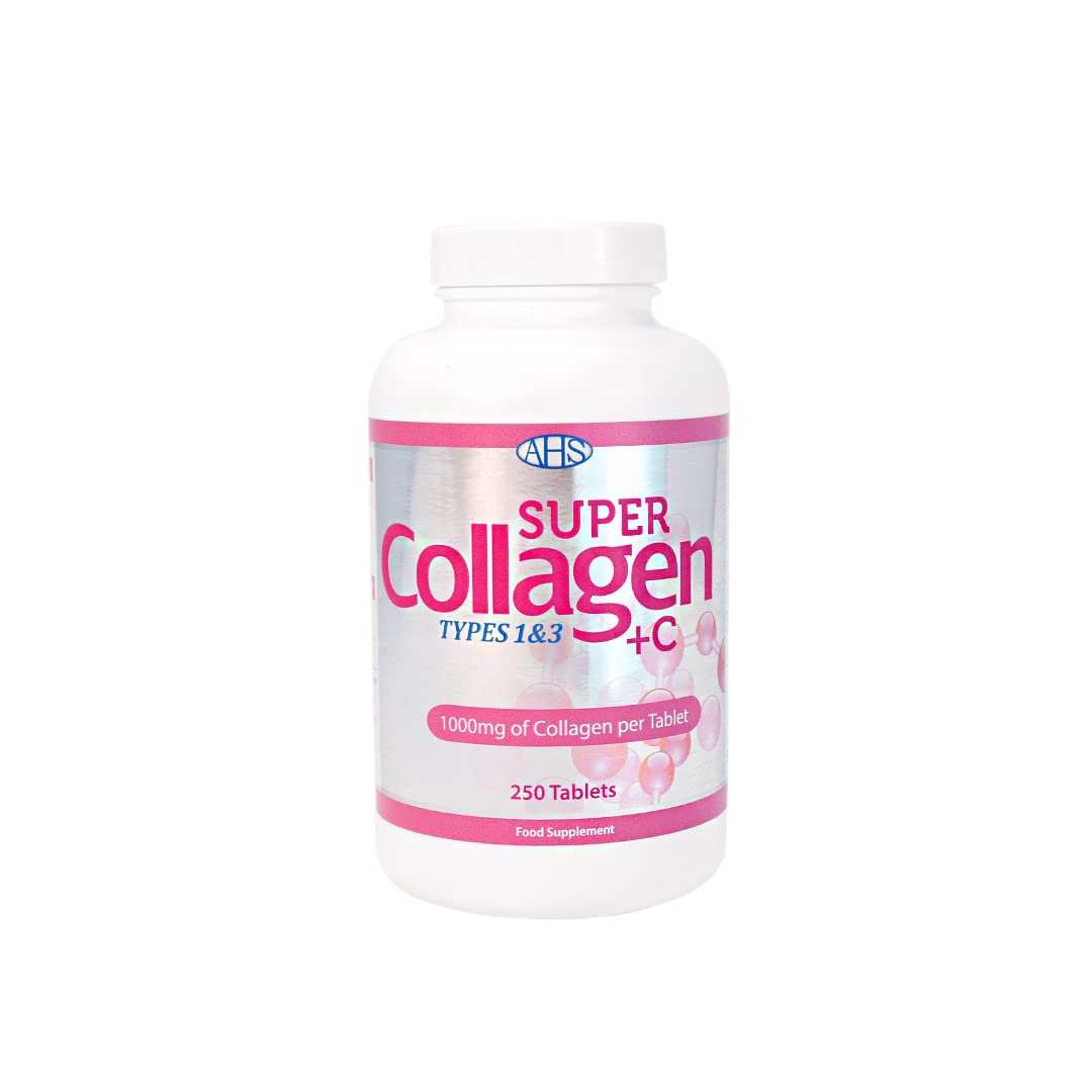 AHS Super Collagen Plus C Tablets - Pack of 250 Tablets (Also 120 + 90 Counts) 3 Sizes! 6000MG PER Serving with Added Vitamin C - Healthy Skin, Nails & Hair