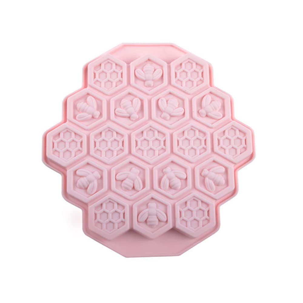 19 Cavities Honeycomb Silicone Cake Molds 3D Bee Chocolate Mold Honeycomb Wax Melt Moulds for DIY Ice Chocolate Cake Decorating