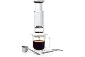 AeroPress Premium Coffee Press, Glass, Stainless Steel & Aluminum Coffee Maker, all-in-One French Press, Pour-Over & Espresso