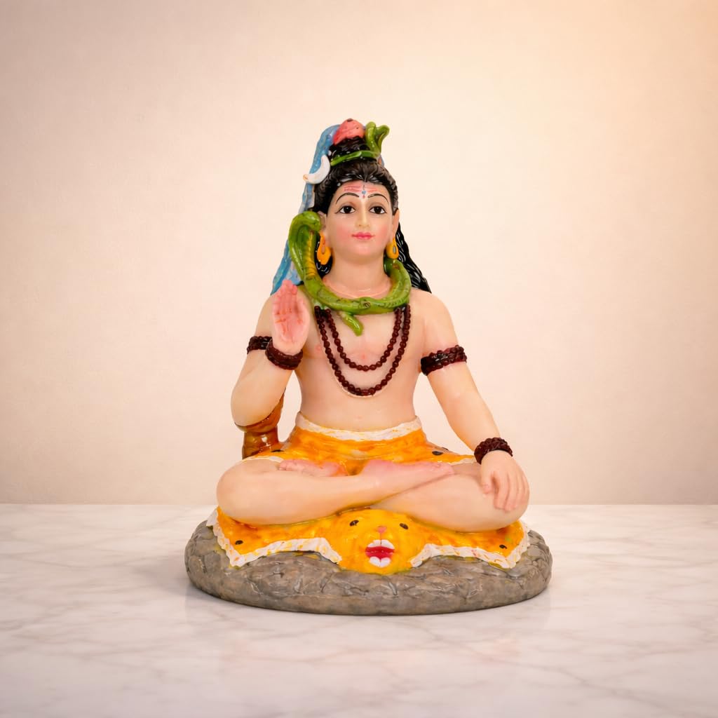 IBA Indianbeautifulart 10 Cm Lord Shiva Resin Statue Sculpted In Great Detail Idol For Car Dashboard Home Decor Gift