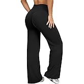 Women Straight Leggings Bottoms Wide Leg Pants High Waist Stretchy Comfy No Front Seam Yoga Workout Gym Pants