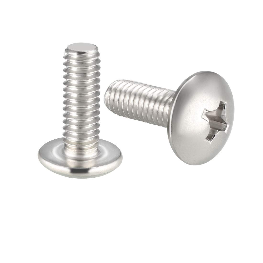 sourcing map Machine Screws, M4x12mm Phillips Screw, 304 Stainless Steel, Fasteners Bolts 30Pcs