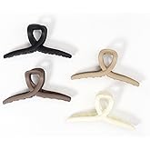 4 Pcs Combination Large Claw Clips for Women and Girls, Matte Non-slip Claw Clips for Long Thick Curly Hair,Claw Clips Hair Accessories