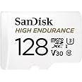 SANDISK 128GB High Endurance Video microSDXC Card with Adapter for dash cam and home monitoring systems - C10, U3, V30, 4K UH