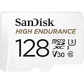 SANDISK 128GB High Endurance Video microSDXC Card with Adapter for dash cam and home monitoring systems - C10, U3, V30, 4K UHD, Micro SD Card - SDSQQNR-128G-GN6IA