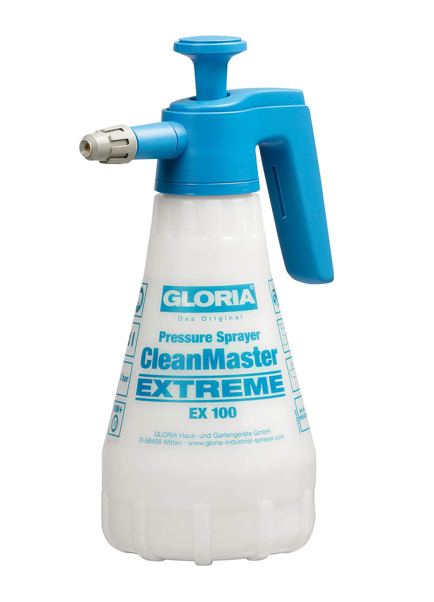 GLORIA CleanMaster Extreme EX 100 Pressure Sprayer 1 L Pressure Sprayer Ideal for Brake and Rim Cleaners pH 5 to 10