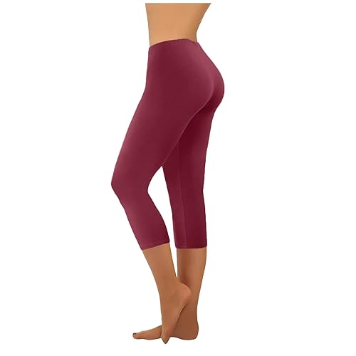 Capri Leggings for Women High Waisted Knee Length Yoga Pants
