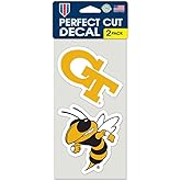 NCAA Georgia Tech Perfect Cut Decal (Set of 2), 4" x 4"