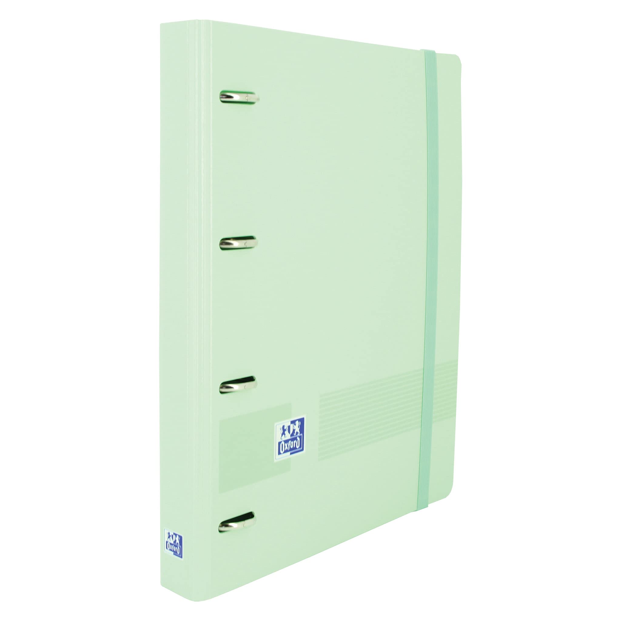 Oxford, Oxford Live & Go 4 Ring Plastic Polyfoam Binder with Spare Stickers 100 Sheets with 5 Strips Ice Mint