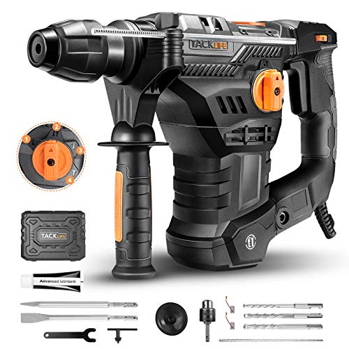 TACKLIFE 11/4 Inch SDSPlus 12.3 Amp Rotary Hammer Drill, 7Joules Impact Energy, 4350BPM