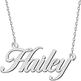 BeautyLiLi Stainless Steel Jewelry Custom Dainty Initial Name Necklace Silver for Women Grandma Hailey
