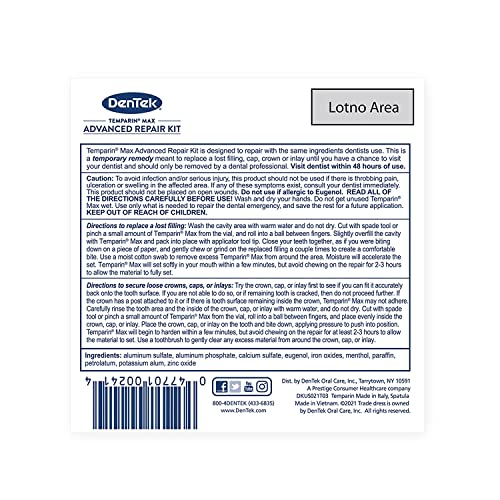 DenTek Temparin Max Advanced Dental Repair Kit, 13+ Repairs
