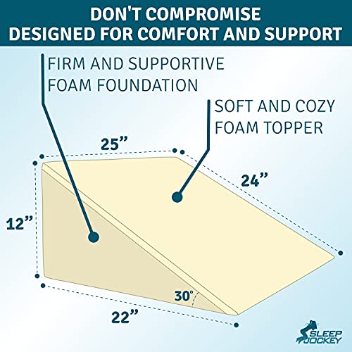 Sleep Jockey Bed Wedge Pillow Clinical Grade Memory Foam Wedge for