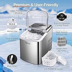 DIDO Ice Maker Countertop, 10Pcs Bullet Ice in 6-8