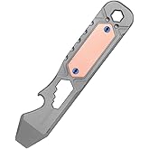 OKNIFE Otacle 2 EDC Ti Bottle Opener, Pry Bar with Metric Ruler, Multi-sized Hex Wrench and Pocket Clip(Gray)