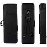 FINO 4/4 Full Size Violin Case Professional Oblong Violin Hard Case with Built-in Hygrometer,Super Lightweight Portable Carrying Bag Slip-On Cover with Backpack Straps,Black