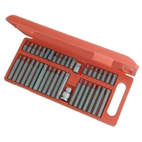 Neilsen CT1436 49pc Hex Spline Star Bit Set 3/8in and 1/2in Drive Hex Spline Star Bits 30mm and 75mm Length Sizes 4mm to 12mm M5 to M12 T20 to T55