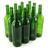 E.C. Kraus 750 mL Green Wine Bottles, Cork Finish