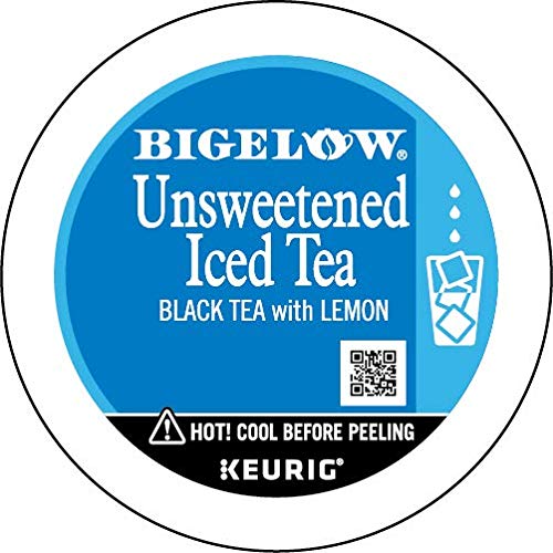 Bigelow Unsweetened Iced Black Tea with Lemon Keurig K Cup Pods, 22