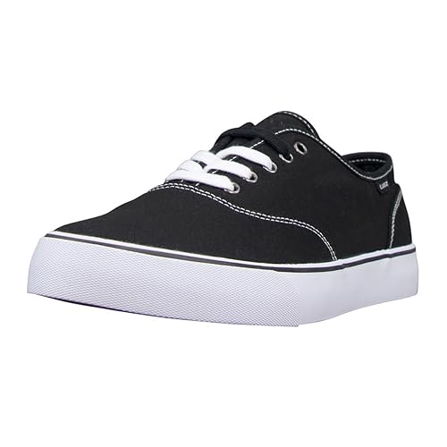 Lugz | Lear Classic Casual Sneakers for Men | Lace Up Mens Canvas Shoes | Everyday Men Footwear, Black/White, 7.5 M US