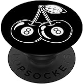 Lucky 8 Ball Black Cherry Lover Y2K Aesthetic Pool PopSockets Adhesive PopGrip
