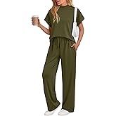 AUTOMET Women's 2 Piece Matching Lounge Sets 2026 Summer Mock Neck Sweatsuits Short Sleeve Loungewear Travel Outfits