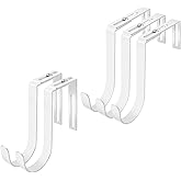 CENHANG Adjustable Cubicle Hooks, Over The Door Hooks, Premium Metal Cubicle Door Hangers, Fit 1 3/8" to 3 1/2" Panels Heavy Duty Holder for Clothes, Towels, Hats, White, 5 Pcs