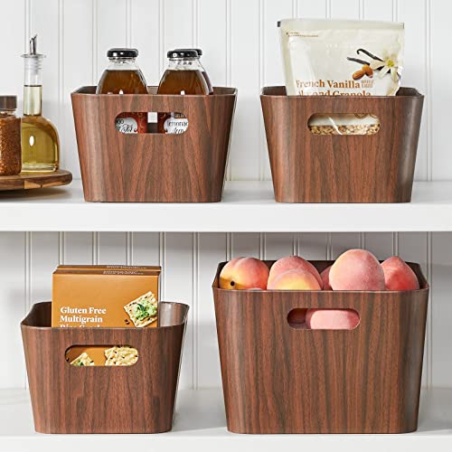 mDesign Food Storage Container Bin with Handles for Kitchen, Pantry