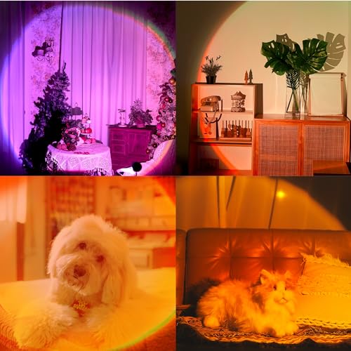 Tsrarey Sunset Lamp Projection, Not Only 21 Colors Sunset Lights, 180 Degree Rotation Led Light, Push Button Switch & APP Control Projector for Party Bedroom Decor