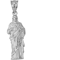 Pendentif Ancien Argent Massif 925 Art Nouveau - Jésus Religieux - Occasion En Bon état