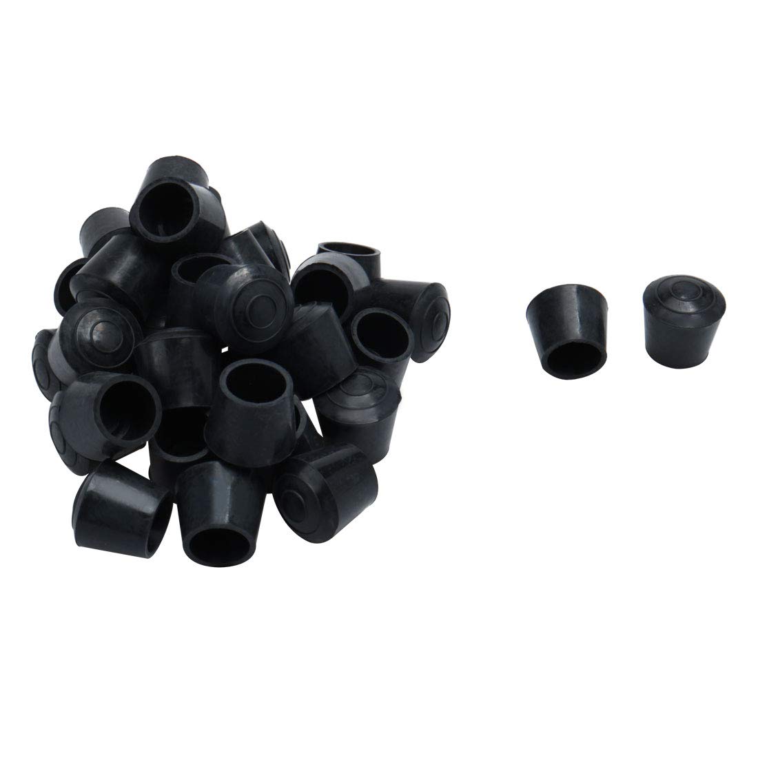 sourcing map 40pcs Table Leg Tips Caps 19mm 3/4 Inch Round Rubber Furniture Table Feet Cover Floor Protector Reduce Noise Prevent Scratches Black