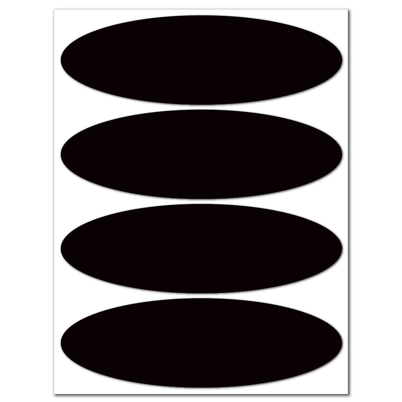 B REFLECTIVE Éco OVAL, 4 retro reflective stickers kit, Night high visibility safety, Adhesive for Motorbike Helmet/Scooter/Bike/Stroller/Buggy/Toys, 8,5 x 2,7 cm, Black