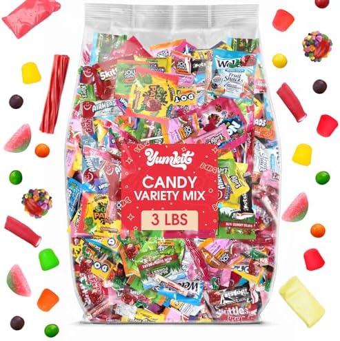 Bulk Candy Variety Pack – 3lb Big Bag of Bulk Candy Individually Wrapped – Large Candies Variety Pack for Pinatas, Party Favors, & Easter Basket Stuffers
