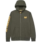 Caterpillar mens Full Zip Hoodies With Front Pouch Pockets, Iconic Workwear Logo, and S3 Cord Management