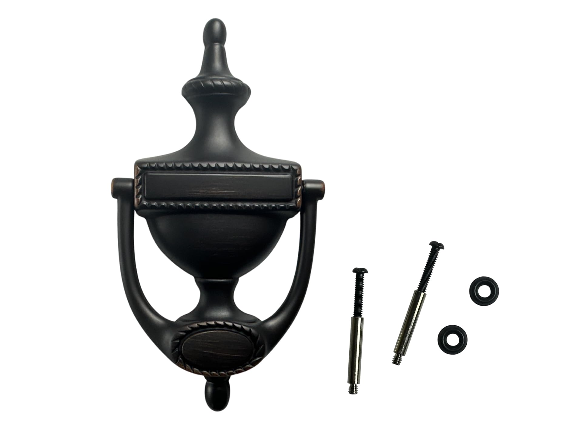 QCAA Solid Brass Door Knocker, Victorian Rope Type, 7-3/8", Venetian Bronze, 1 Pack, Made in Taiwan