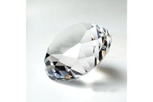 Yiasangly 60mm Crystal Glass Diamond Shaped Decoration, Crystal Diamond Paperweight Jewelry for Home Office Decor, Wedding Centerpieces Decoration, Valentine's Day Gift - Clear