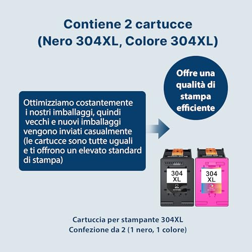 304XL 304XL Black and Colour Cartridges for HP 304 Black for HP DeskJet 3750 3762 3760 3700 3720 2630 2600 Envy 5030 5032 5010 5000 5020 5034 5050 505002 (Black Tri-Color, 2-Pack)