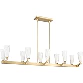 Progress Lighting Tosca Collection Ten-Light Brushed Bronze Modern Luxe Linear Chandelier