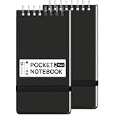 Small Pocket Notebook, Mini Notepad Spiral Notebooks Note Pads (Black, 3x5)