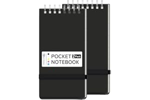 BEYONG Small Pocket Notebook Journal, Mini Notepad Spiral Notebooks for Work School (Black, 3x5)